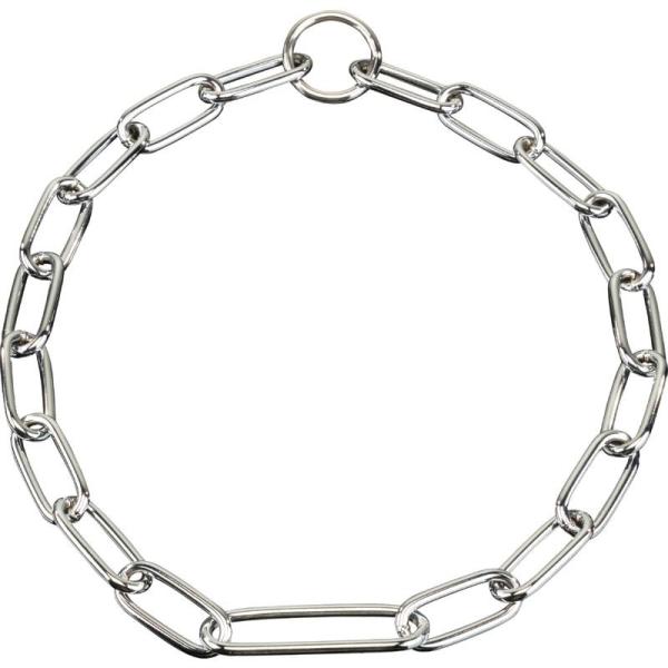 Halskette, mit extra langem Mittelglied – Stahl verchromt, 4,0 mm/Ring